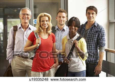 Mixed group of students in college View Large Photo Image Stock Photo - Mixed group of students in college. Fotosearch