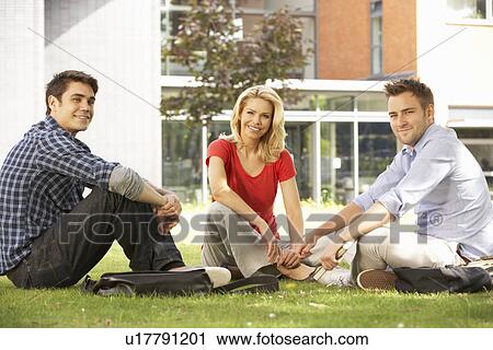 Mixed group of students outside college View Large Photo Image Stock Image - Mixed group of students outside college. Fotosearch