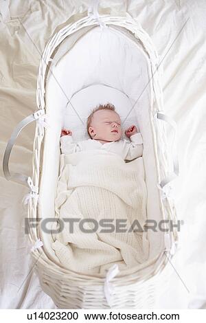 Newborn Baby Girl Sleeping In Cot View Large Photo Image Stock Image - Newborn Baby Girl Sleeping In Cot. Fotosearch
