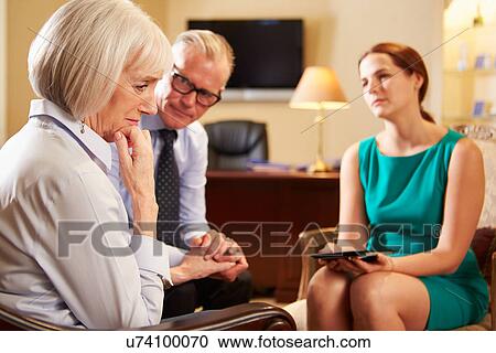 Older Couple Talking To Counsellor Using Digital Tablet View Large Photo Image Stock Image - Older Couple Talking To Counsellor Using Digital Tablet. Fotosearch