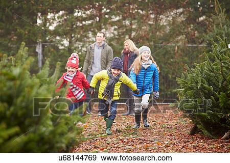 Outdoor Family Choosing Christmas Tree Together View Large Photo Image Stock Photo - Outdoor Family Choosing Christmas Tree Together. Fotosearch