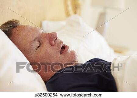 Overweight Man Asleep In Bed Snoring View Large Photo Image Picture - Overweight Man Asleep In Bed Snoring. Fotosearch