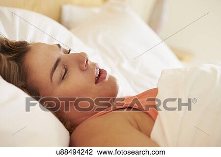 Overweight Woman Asleep In Bed Snoring View Large Photo Image Stock Image - Overweight Woman Asleep In Bed Snoring. Fotosearch