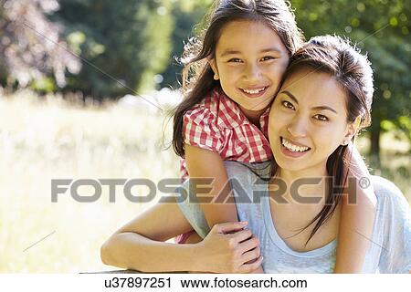 Portrait Of Asian Mother And Daughter In Countryside View Large Photo Image Stock Image - Portrait Of Asian Mother And Daughter In Countryside. Fotosearch