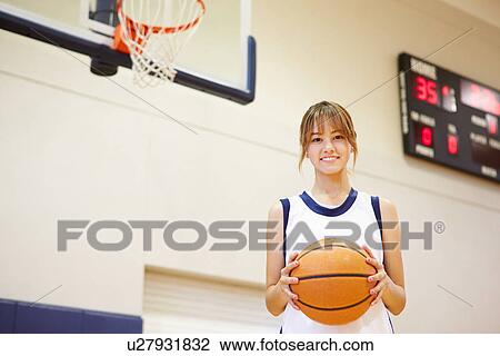 Portrait Of Female High School Basketball Player View Large Photo Image Stock Image - Portrait Of Female High School Basketball Player. Fotosearch