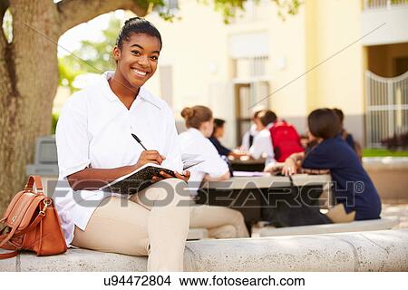 Portrait Of Female High School Student Wearing Uniform View Large Photo Image Picture - Portrait Of Female High School Student Wearing Uniform. Fotosearch