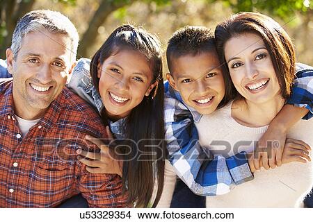 Portrait Of Hispanic Family In Countryside View Large Photo Image Picture - Portrait Of Hispanic Family In Countryside. Fotosearch