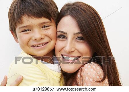 Portrait Of Hispanic Mother And Son View Large Photo Image Stock Photo - Portrait Of Hispanic Mother And Son. Fotosearch