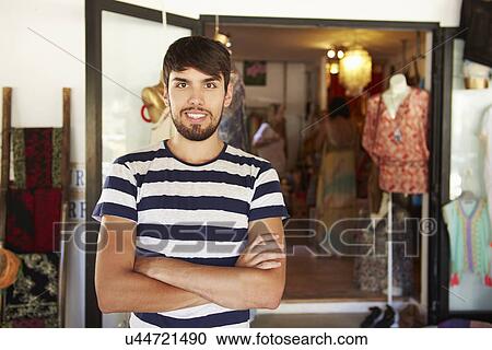 Portrait Of Male Clothing Shop Owner View Large Photo Image Stock Image - Portrait Of Male Clothing Shop Owner . Fotosearch