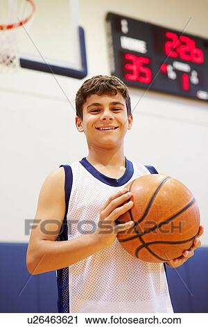 Portrait Of Male High School Basketball Player View Large Photo Image Stock Image - Portrait Of Male High School Basketball Player. Fotosearch