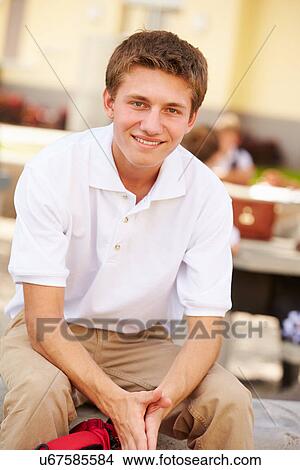 Picture - Portrait Of Male High School Student Wearing Uniform. Fotosearch