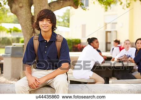 Portrait Of Male High School Student Wearing Uniform View Large Photo Image Stock Image - Portrait Of Male High School Student Wearing Uniform. Fotosearch