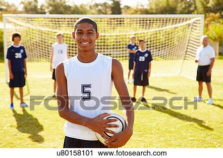 Portrait Of Player In High School Soccer Team View Large Photo Image Stock Image - Portrait Of Player In High School Soccer Team . Fotosearch