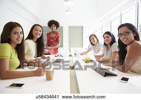 Portrait Of Women Working Together In Design Studio View Large Photo Image Stock Image - Portrait Of Women Working Together In Design Studio. Fotosearch