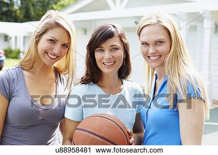 Portrait Of Young Women Playing Basketball Match View Large Photo Image Stock Image - Portrait Of Young Women Playing Basketball Match. Fotosearch