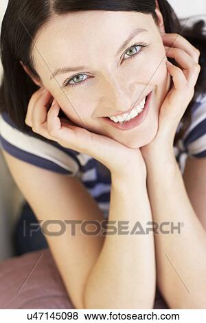 Portrait woman indoors View Large Photo Image Stock Photo - Portrait woman indoors. Fotosearch