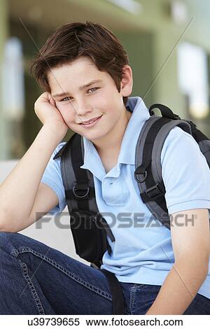 Pre teen boy at school View Large Photo Image Stock Photography - Pre teen boy at school. Fotosearch