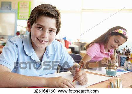 Pre teen children in art class View Large Photo Image Stock Image - Pre teen children in art class. Fotosearch