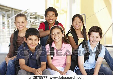 Stock Photo - Pre teen children in school. Fotosearch