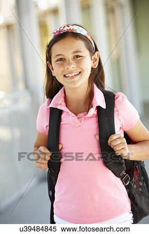 Pre teen girl at school View Large Photo Image Stock Photography - Pre teen girl at school. Fotosearch