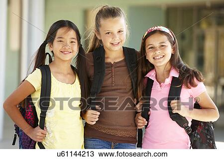 Pre teen girls at school View Large Photo Image Stock Image - Pre teen girls at school. Fotosearch