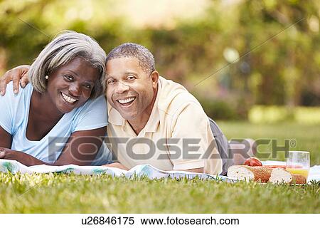 Senior Couple Having Picnic In Garden View Large Photo Image Stock Photography - Senior Couple Having Picnic In Garden . Fotosearch