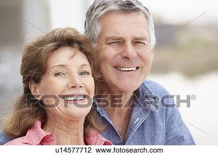 Stock Image - Senior couple head and shoulders. Fotosearch