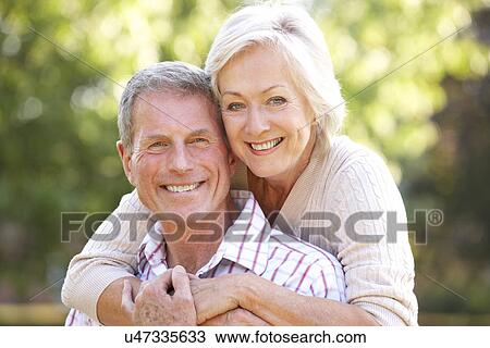 Stock Image - Senior couple outdoors. Fotosearch