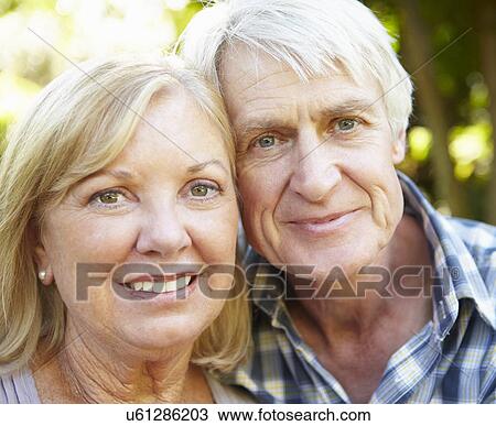 Stock Image - Senior couple outdoors. Fotosearch