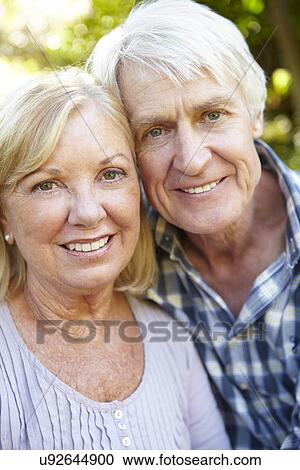 Stock Image - Senior couple outdoors. Fotosearch