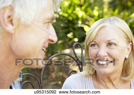 Stock Image - Senior couple outdoors. Fotosearch