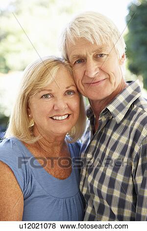 Stock Photo - Senior couple outdoors. Fotosearch