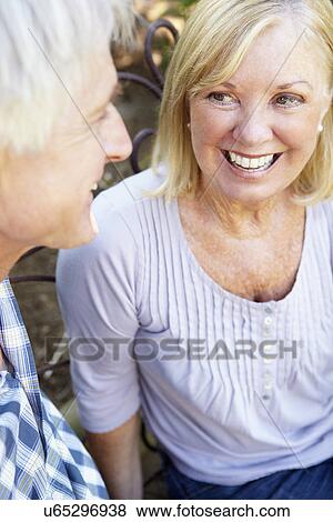 Stock Photo - Senior couple outdoors. Fotosearch
