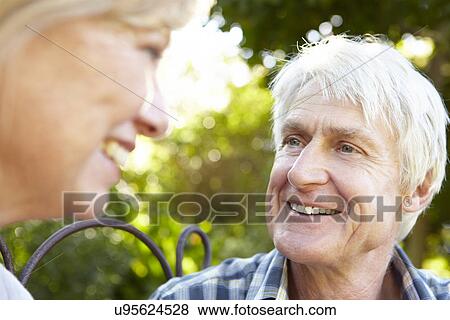 Stock Photo - Senior couple outdoors. Fotosearch