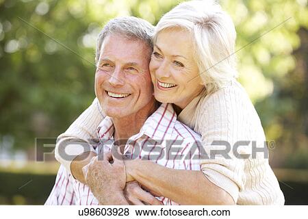 Senior couple outdoors View Large Photo Image Stock Photo - Senior couple outdoors. Fotosearch