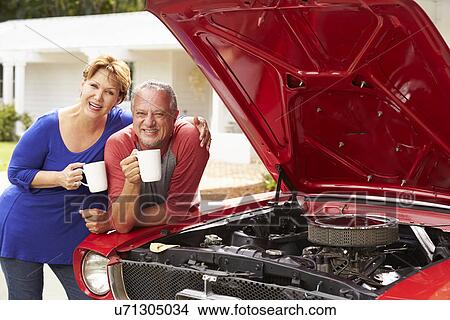 Senior Couple With Restored Classic Car View Large Photo Image Picture - Senior Couple With Restored Classic Car. Fotosearch