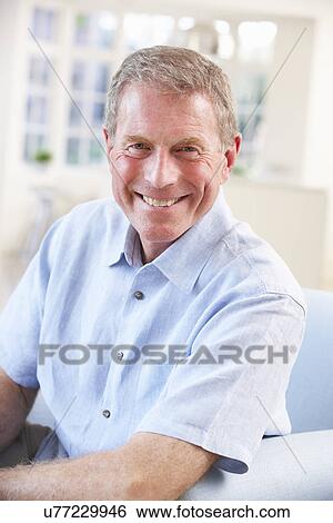 Stock Photograph - Senior man at home. Fotosearch
