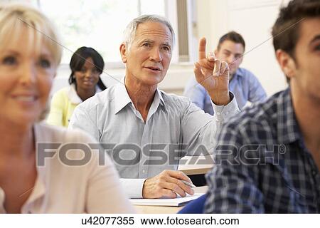 Stock Photography - Senior student in class. Fotosearch