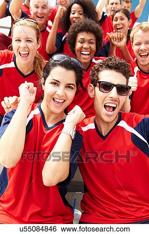 Spectators In Team Colors Watching Sports Event View Large Photo Image Stock Photograph - Spectators In Team Colors Watching Sports Event. Fotosearch