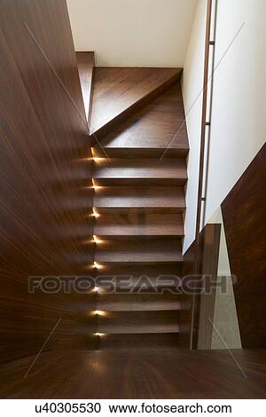 Stock Image - Staircase Inside Modern House. Fotosearch