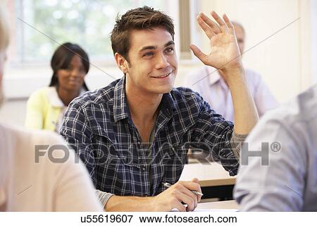 Student in class View Large Photo Image Stock Photo - Student in class. Fotosearch