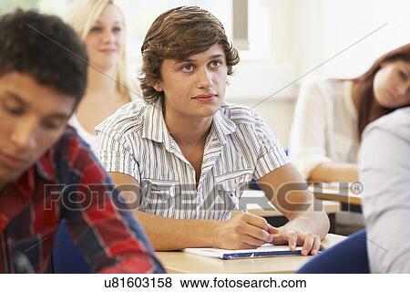 Stock Photo - Students in class. Fotosearch