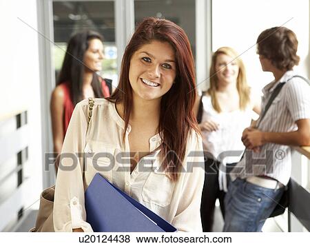 Stock Photo - Students in college. Fotosearch