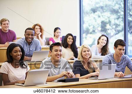 Students Using Laptops And Digital Tablets In Lecture View Large Photo Image Stock Image - Students Using Laptops And Digital Tablets In Lecture. Fotosearch