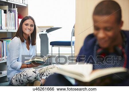 Two College Students Studying In Library View Large Photo Image Stock Photograph - Two College Students Studying In Library. Fotosearch