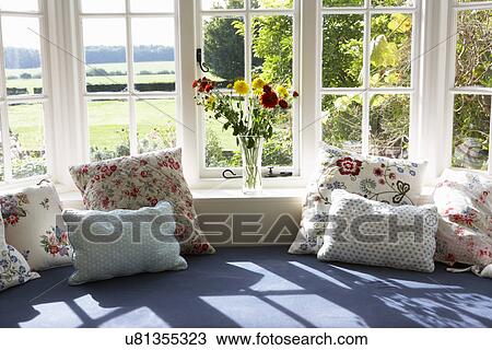 Stock Image - Window Seat In Modern House. Fotosearch