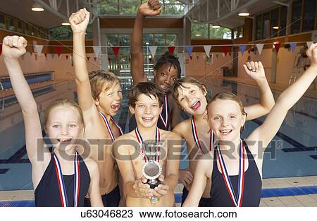 Winning swimming team View Large Photo Image Stock Image - Winning swimming team. Fotosearch