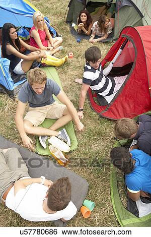 Young people on camping trip View Large Photo Image Stock Photograph - Young people on camping trip. Fotosearch