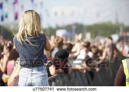 Young Woman At Outdoor Music Festival View Large Photo Image Stock Image - Young Woman At Outdoor Music Festival. Fotosearch