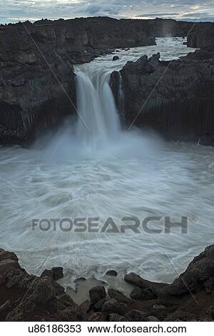 Aldeyjarfoss summer sunrise View Large Photo Image Stock Image - Aldeyjarfoss summer sunrise. Fotosearch